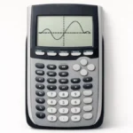 TI 84 calculator showing a graph with visible axes and plotted results on the screen