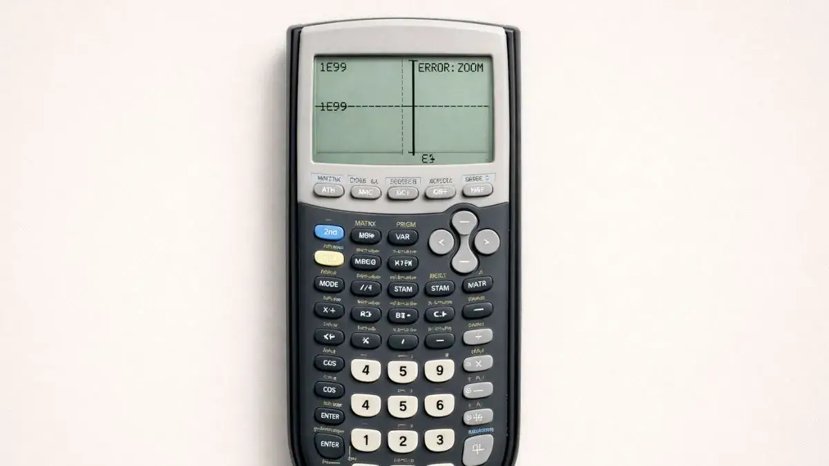 TI 84 calculator showing a graph with incorrect settings on the screen