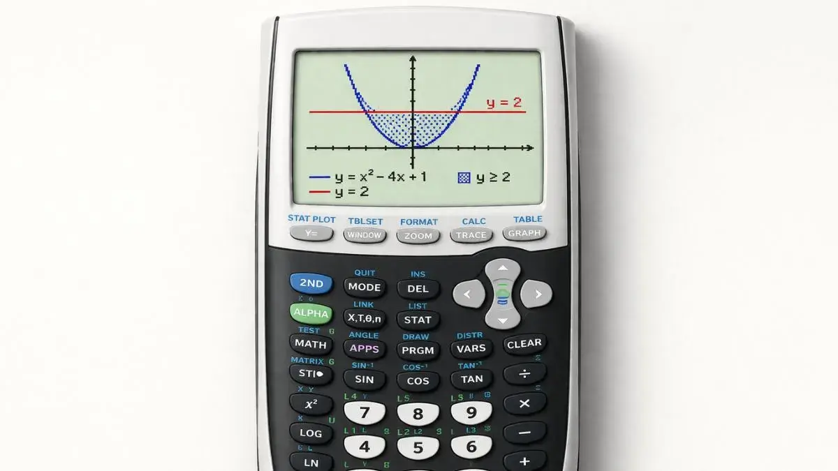 TI 84 calculator showing two graphs with one above the other on the screen