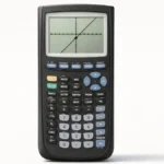 TI 84 calculator showing a line graph crossing the y-axis on the screen