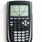 TI 84 calculator showing a quadratic parabola with the vertex point on the screen