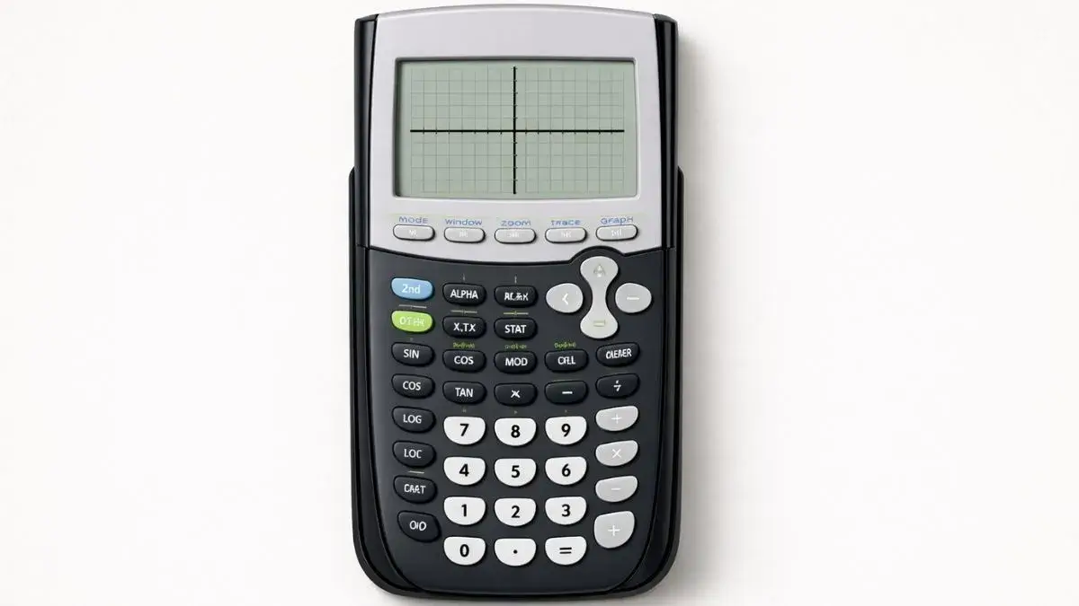 TI 84 calculator showing a blank graph screen with visible axes